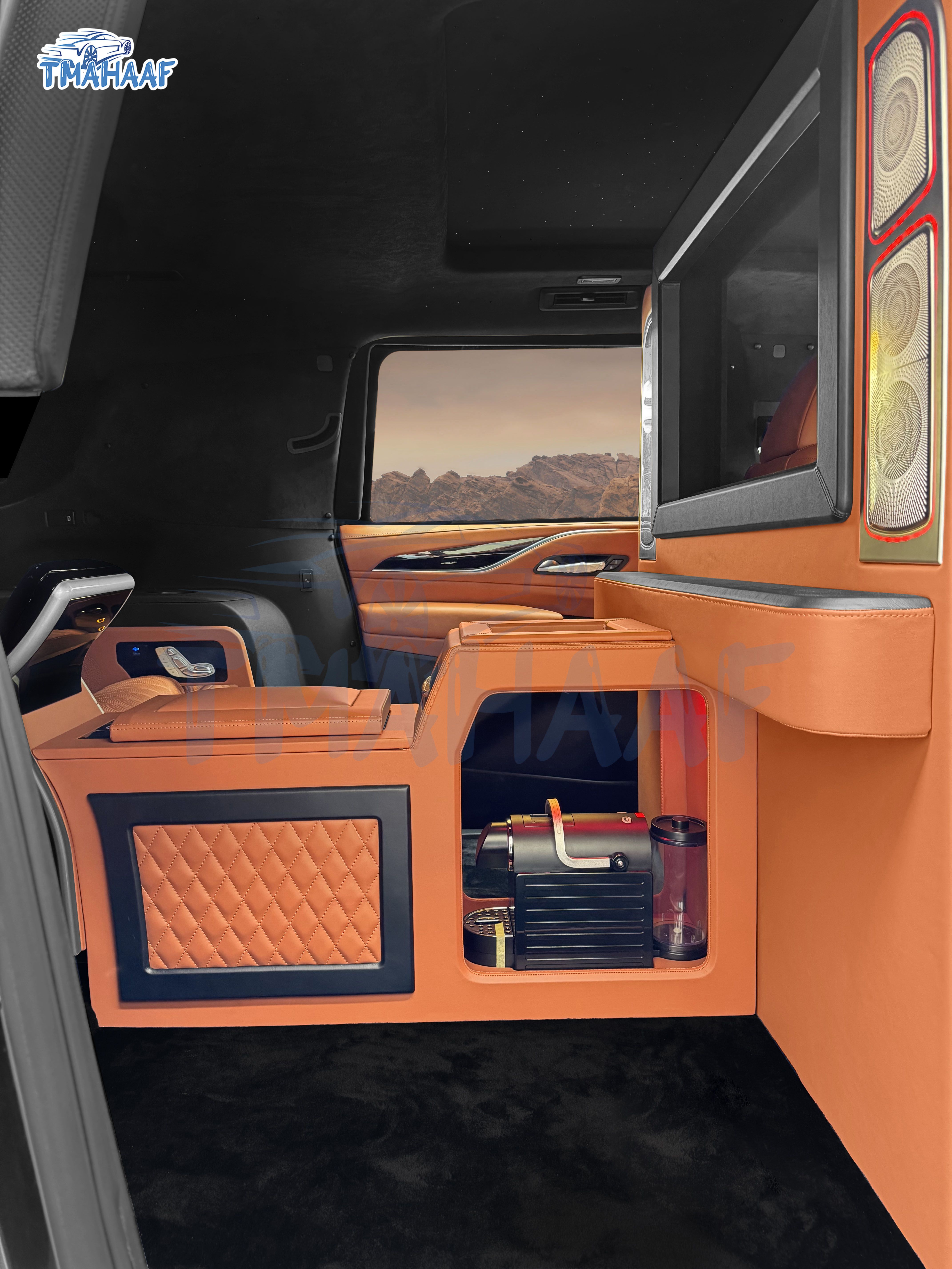 Cadillac Escalade luxury interior planning and cabin detail Dubai