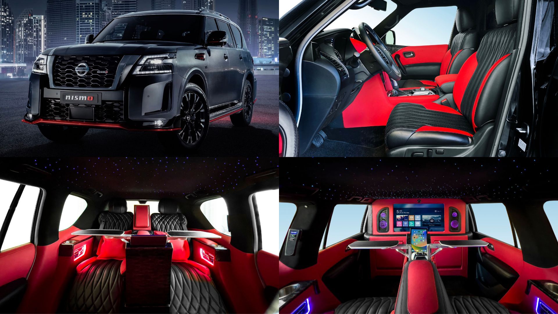 Nissan Patrol VIP luxury interior conversion in Dubai with executive SUV seating, ambient lighting, and premium comfort upgrades