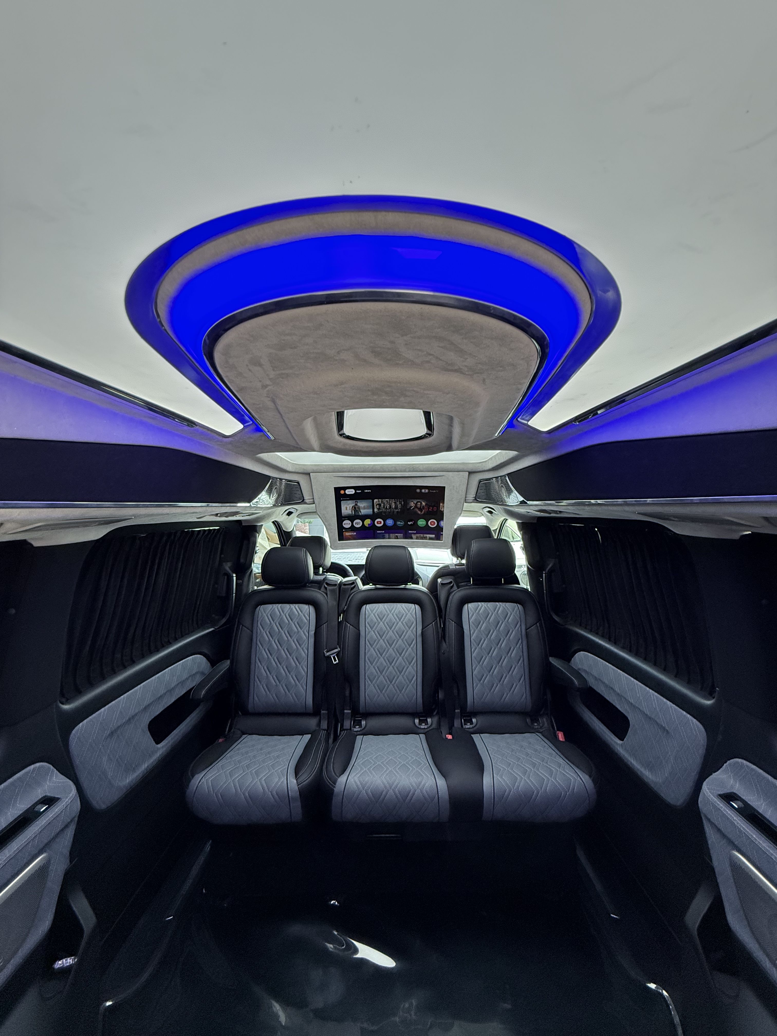 Mercedes V-Class luxury executive van interior in Dubai