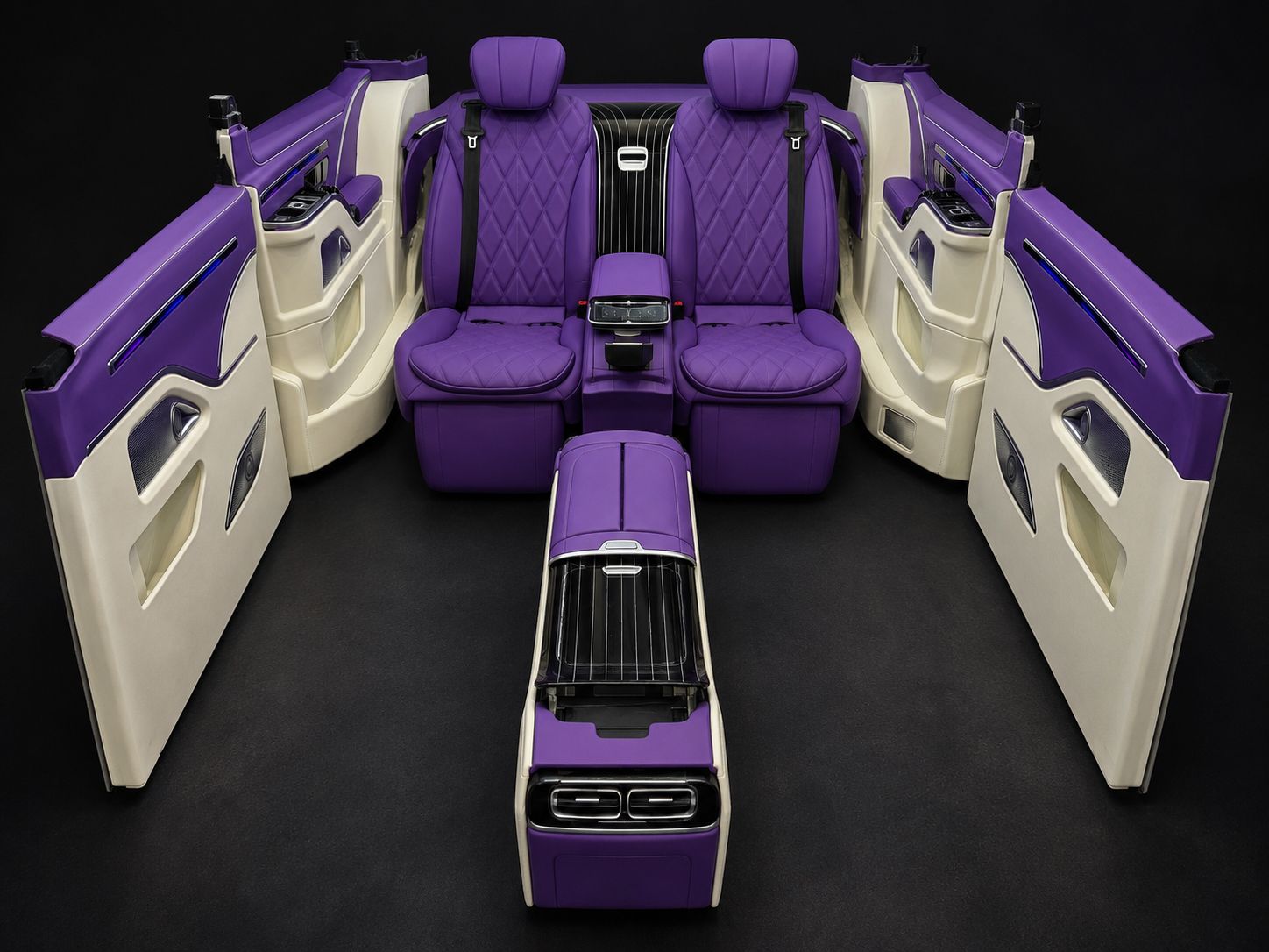 Complete Luxury Mercedes Vito interior kit with back seats and console