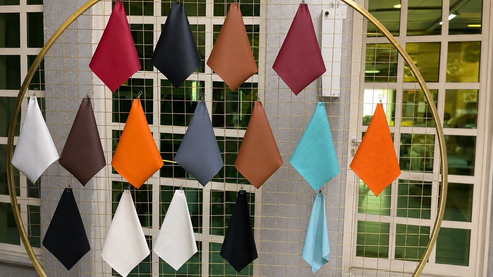 Car leather colour samples in Dubai for custom automotive upholstery and interior colour matching