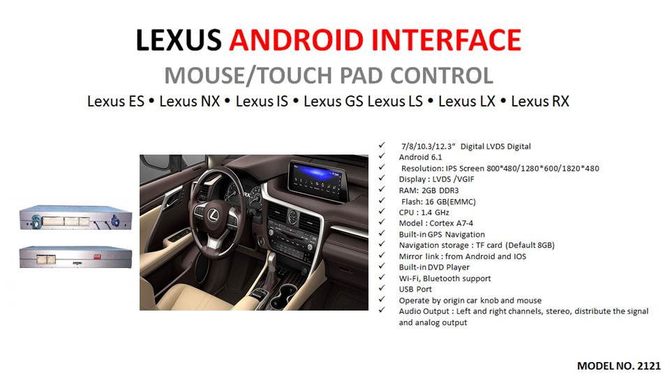 2121 - ANDROID INTERFACE FOR LEXUS (MOUSE / TOUCHPAD CONTROL)