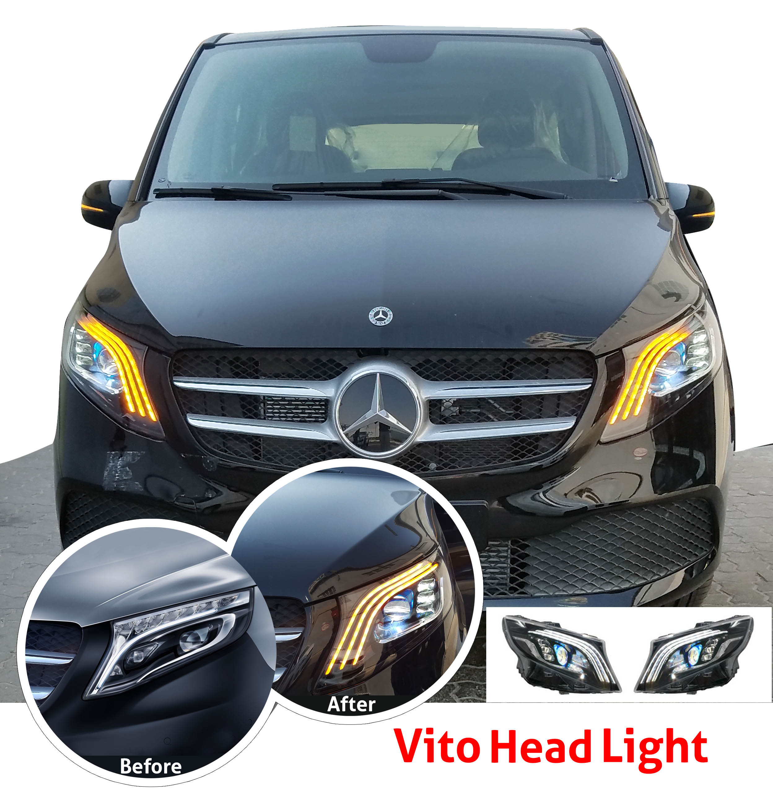00-121 MERCEDES VITO HEAD LIGHT AND TAIL LIGHT (VIP)